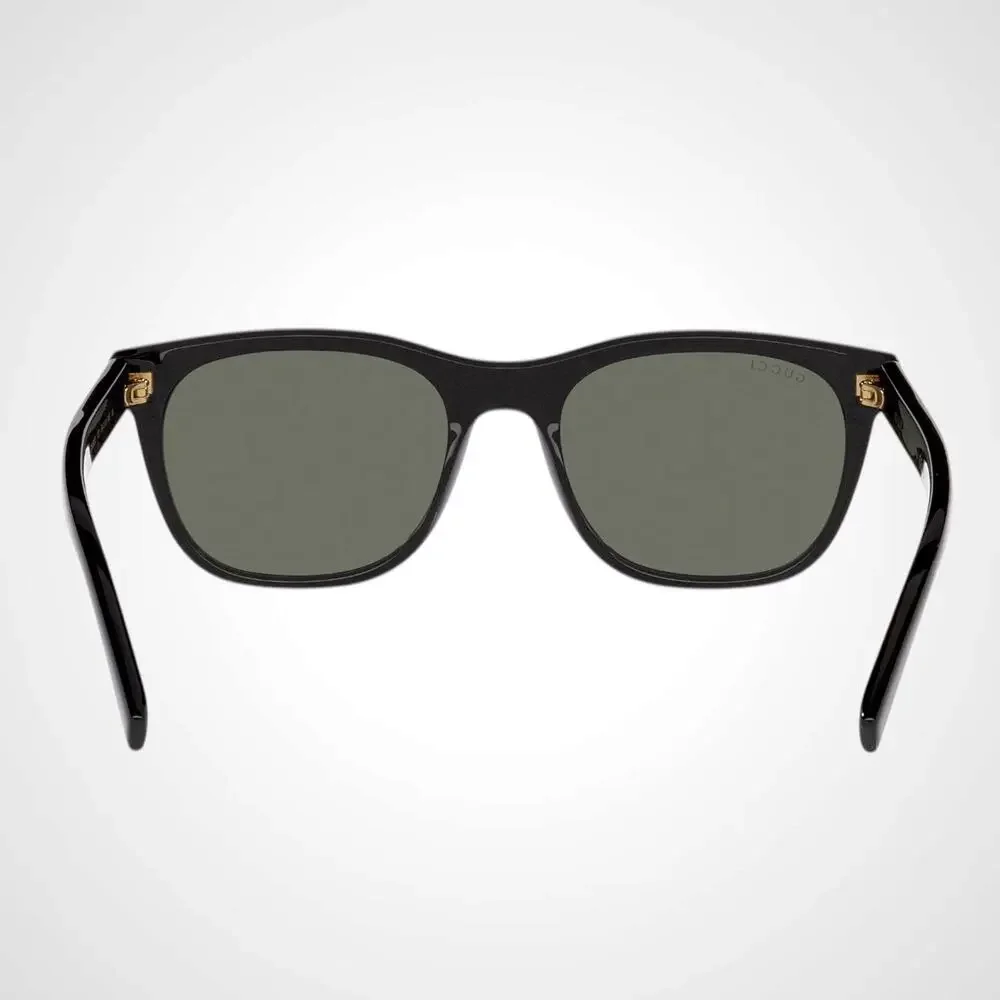 New GUCCI Sunglasses Black 54mm Square Gold Letter Logo Red Green Web Mens - Picture 6 of 7